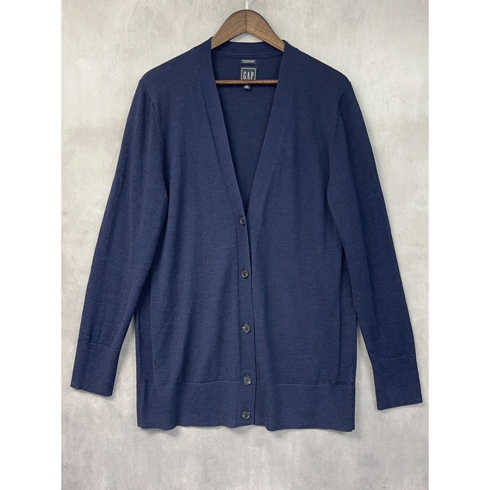 GAP Womens Merino Wool Cardigan Sweater Size XL Tall Academia Preppy Layer